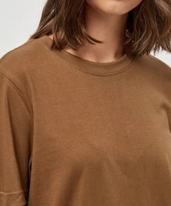 Minus Femme CATHY T Shirt Basique Dark Teak -SOLDES D'ÉTÉ - Minus Fashion 51fefdc7304e45dfb4beb4ee57f80a1c