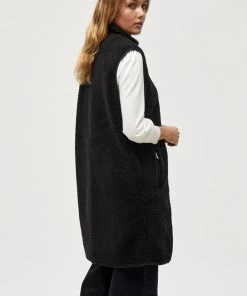 Minus Femme MAGGIE LONG Veste Sans Manches Black -SOLDES D'ÉTÉ - Minus Fashion 52f067b9755c40b9ac81aa8a9b6ec601