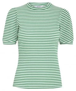 Minus MIAJOHANNA T Shirt Imprimé Green Field Stripes Femme -SOLDES D'ÉTÉ - Minus Fashion 5454730221c44becbbc6f41766e0d523