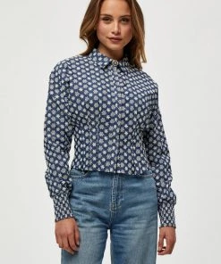 Minus ARONA SHIRT Chemisier Dark Denim Femme