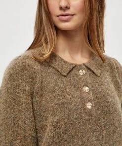 Minus Femme MILLE Polo Sand Melange -SOLDES D'ÉTÉ - Minus Fashion 54e6885824584c239df7bce845f6c850