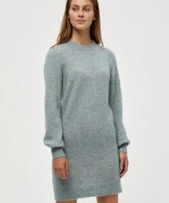 Minus MILLE Robe Pull Misty Blue Melange Femme