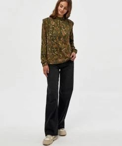 Minus LELA Blouse Dark Olive Flower Print Femme -SOLDES D'ÉTÉ - Minus Fashion 5b3447d0a28d49b18bd70c48144a2281