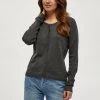 Minus NEW LAURA Gilet Dark Grey Melange Femme
