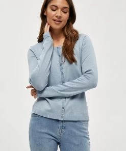 Minus NEW LAURA Gilet Dusty Blue Melange Femme