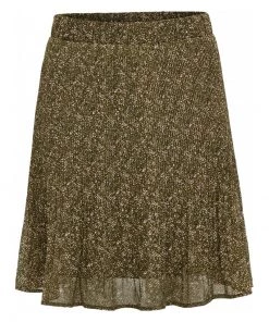 Minus RIKKA Jupe Plissée Dark Olive Dot Print Femme -SOLDES D'ÉTÉ - Minus Fashion 62f8ced0f7f644b084a3a31231cad281