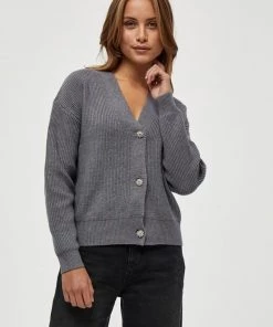 Minus Gilet Light Grey Melange Femme