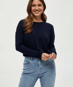 Minus Femme ELNE Pullover Black Iris Solid