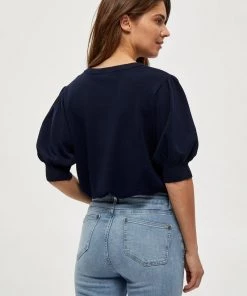 Minus LIVA T Shirt Basique Black Iris Solid Femme -SOLDES D'ÉTÉ - Minus Fashion 69e0c221425448a89dc34e5b548ab348