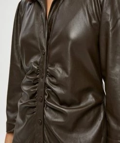 Minus Femme KASTANJA Robe Chemise Dark Brown -SOLDES D'ÉTÉ - Minus Fashion 6ad50403f21141f19ad9ed536e51e99c