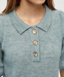 Minus Femme MILLE Polo Misty Blue Melange -SOLDES D'ÉTÉ - Minus Fashion 6bb6304bcb4549e5bec427d8175ca3ac