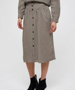Minus JASMINA Jupe Trapèze Shadow Dot Steel Grey Print Femme
