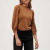 Minus HELENE T Shirt à Manches Longues Rustic Brown Femme