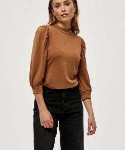 Minus HELENE T Shirt à Manches Longues Rustic Brown Femme