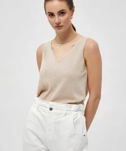 Minus Débardeur Medal Gold Melange/lurex Femme