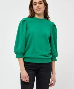 Minus Femme MIKA 3/4 SLEEVE Sweatshirt Ivy Green