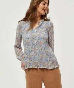 Minus RIKKA Blouse Dusty Blue Flower Print Femme