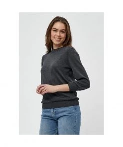Minus Femme MERSIN Pullover Ebony Black Lurex