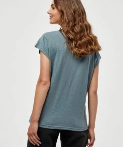 Minus LETI T Shirt Basique Blue Zen Femme -SOLDES D'ÉTÉ - Minus Fashion 80505fab4ec141ec89697e243a714b19