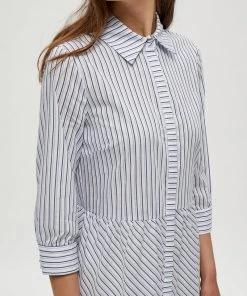 Minus DALINA Robe Chemise Black Iris Striped Femme -SOLDES D'ÉTÉ - Minus Fashion 8433b47b9a774fea9cbbfc32316fa356