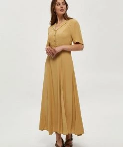 Minus Femme Robe Chemise Yellow