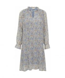 Minus Femme RIKKA Robe De Jour Dusty Blue Flower Print -SOLDES D'ÉTÉ - Minus Fashion 856bf58b2f4b46019aa1ea7b242524ee
