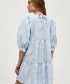 Minus Femme ROWEN Robe De Jour Blue Checked -SOLDES D'ÉTÉ - Minus Fashion 873c16bf4e944618851385df701eb2ee