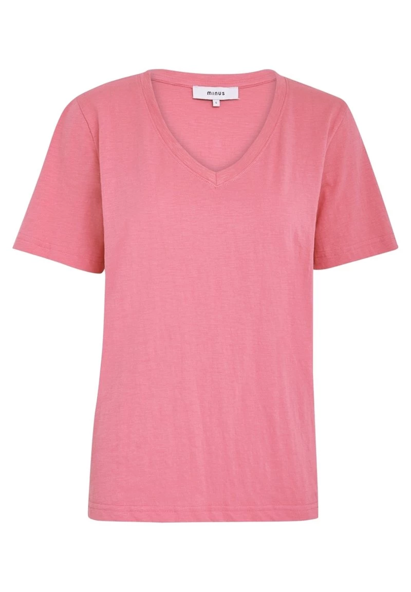 Minus LETI V NECK TEE T Shirt Basique Pink Flamingo Femme 7 Minus LETI V NECK TEE T Shirt Basique Pink Flamingo Femme – Image 5