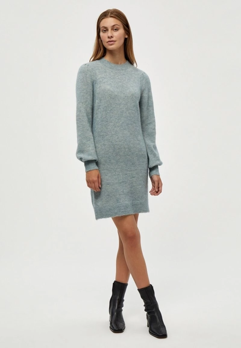 Minus MILLE Robe Pull Misty Blue Melange Femme 4 Minus MILLE Robe Pull Misty Blue Melange Femme – Image 2