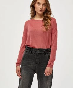 Minus ELNE Pullover Mineral Red Lurex Femme