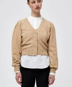 Minus Femme MARY Gilet Light Leather Brown Melange