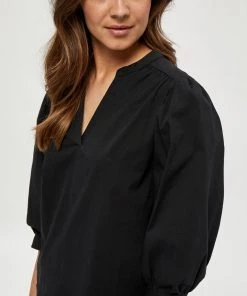 Minus KIRA Blouse Black Femme -SOLDES D'ÉTÉ - Minus Fashion 89877b6821f140139164a8fb24374e1f