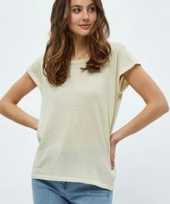 Minus Femme CARLINA T Shirt Basique Lemon Sorbet Lurex