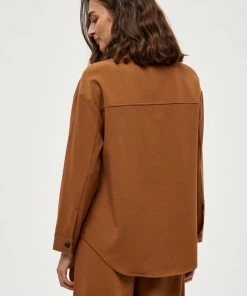 Minus Femme NAGINA Chemisier Rustic Brown -SOLDES D'ÉTÉ - Minus Fashion 8a6c90762420403b950788909df9049a
