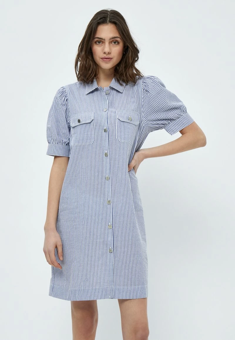 Minus NIVA Robe Chemise Navy Blue Stripes Femme 3 Minus NIVA Robe Chemise Navy Blue Stripes Femme