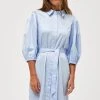 Minus ASIA Robe Chemise Light Blue Femme