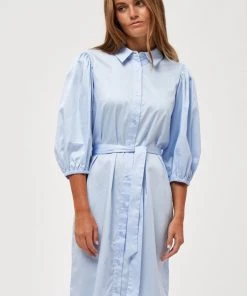 Minus ASIA Robe Chemise Light Blue Femme