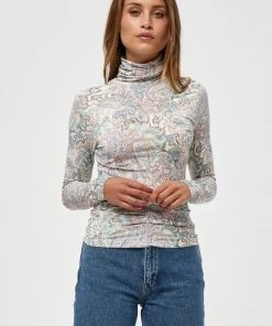 Minus Femme T Shirt à Manches Longues Color Blend Paisley Print
