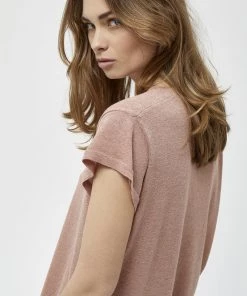 Minus CARLINA T Shirt Basique Powder Rose Lurex Femme 10 Minus CARLINA T Shirt Basique Powder Rose Lurex Femme -SOLDES D'ÉTÉ - Minus Fashion 9344cd2b92fe498cb9ab52c04eedaf09