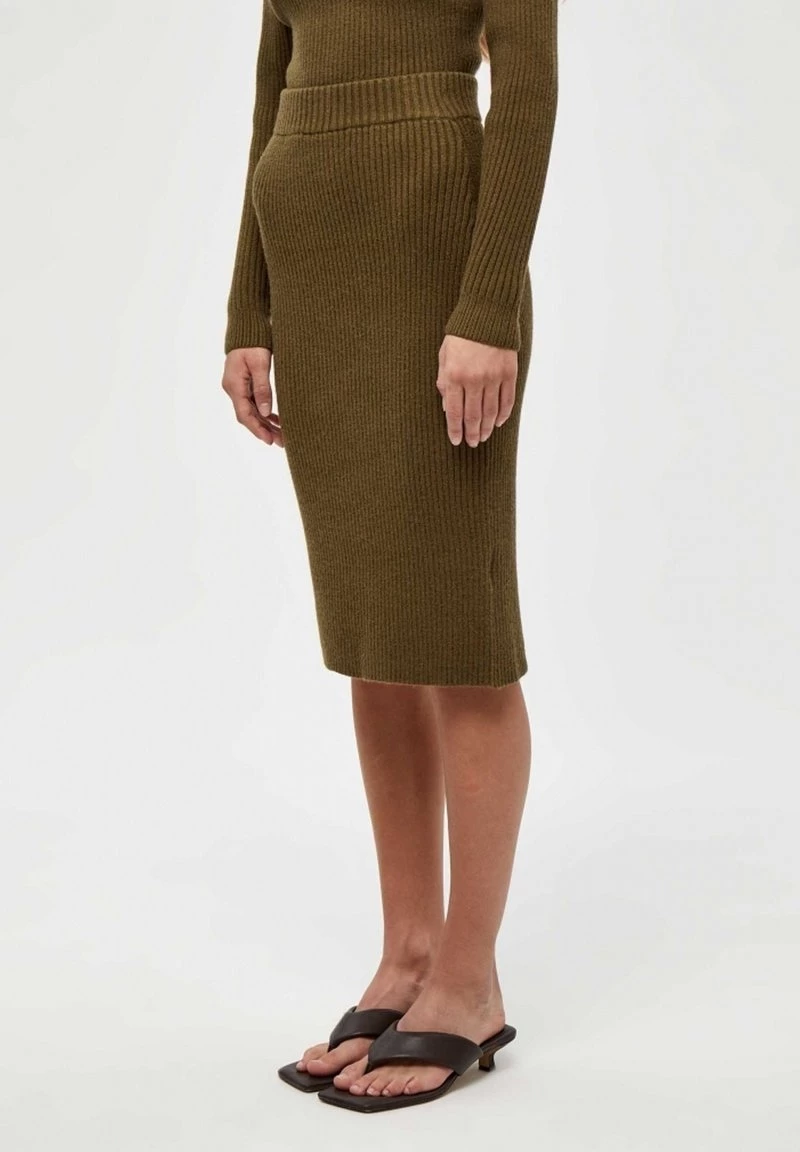 Minus Jupe Crayon Dark Olive Melange Femme 3 Minus Jupe Crayon Dark Olive Melange Femme