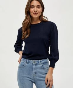 Minus MERSIN Pullover Black Iris Solid Femme
