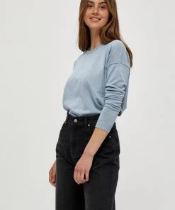 Minus ELNE Pullover Dusty Blue Melange Femme