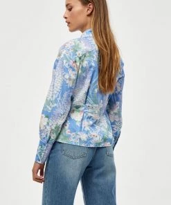 Minus KATHLEEN Blouse Blue Bell Print Femme -SOLDES D'ÉTÉ - Minus Fashion 9ad9e75745044af8895b3281ff04691d