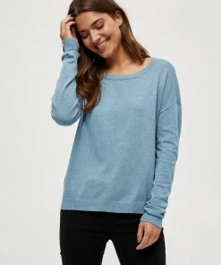 Minus ELNE Pullover Bounty Blue Melange Femme