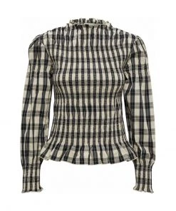 Minus ALORA Blouse Ebony Black Checks Femme -SOLDES D'ÉTÉ - Minus Fashion 9d666942f41b4e8fa7d585850305d5b7