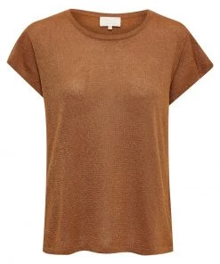 Minus Femme CARLINA T Shirt Basique Burned Hazel Lurex -SOLDES D'ÉTÉ - Minus Fashion 9dfcb52e9e3443c38a894afb151b8095