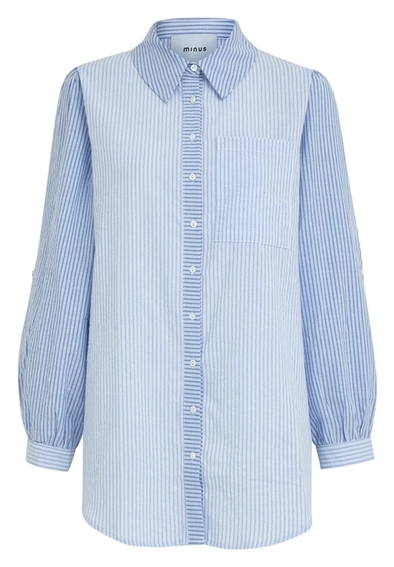 Minus FIA Chemisier Blue Stripe Femme 7 Minus FIA Chemisier Blue Stripe Femme – Image 5