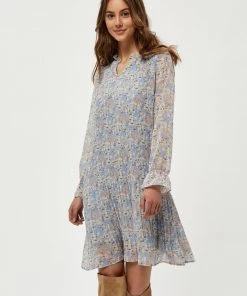 Minus Femme RIKKA Robe De Jour Dusty Blue Flower Print