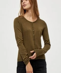 Minus Femme NEW LAURA Gilet Dark Olive Melange