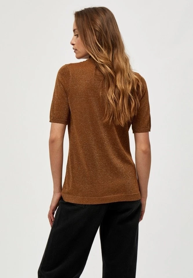 Minus LIMA T Shirt Basique Walnut Brown Lurex Femme 5 Minus LIMA T Shirt Basique Walnut Brown Lurex Femme – Image 3